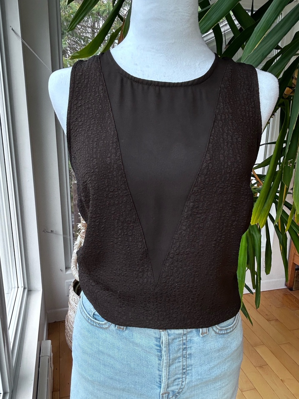 Dynamite Black Textured V-Panel Tank Top